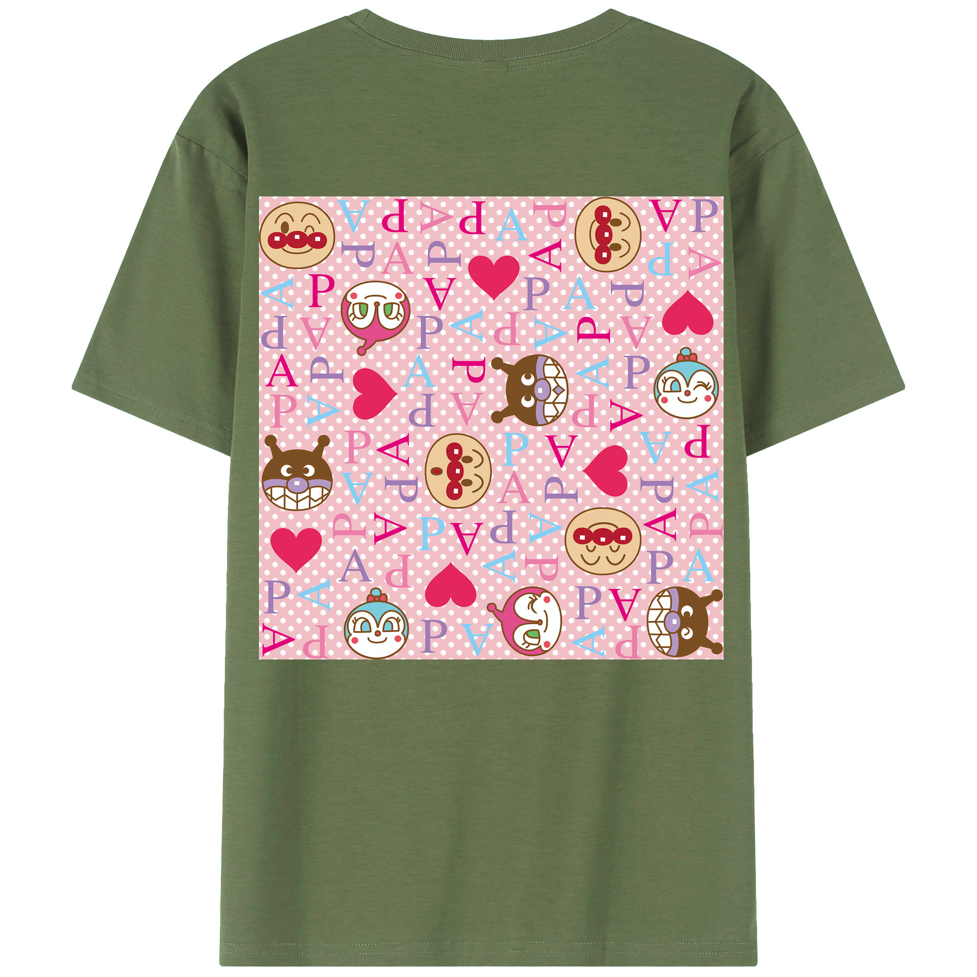 （画像用） アンパンマン Anpanman 綿100％ メンズ半袖Tシャツ（バックプリント） 通気性
